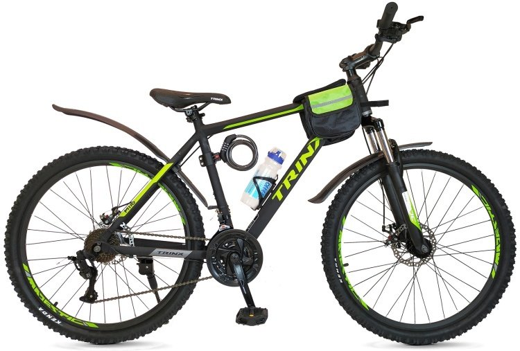 Велосипед TRINX TRINX Majestic M116 26 2020 21 черный-зеленый 2020 21 дюйм черный-зеленый