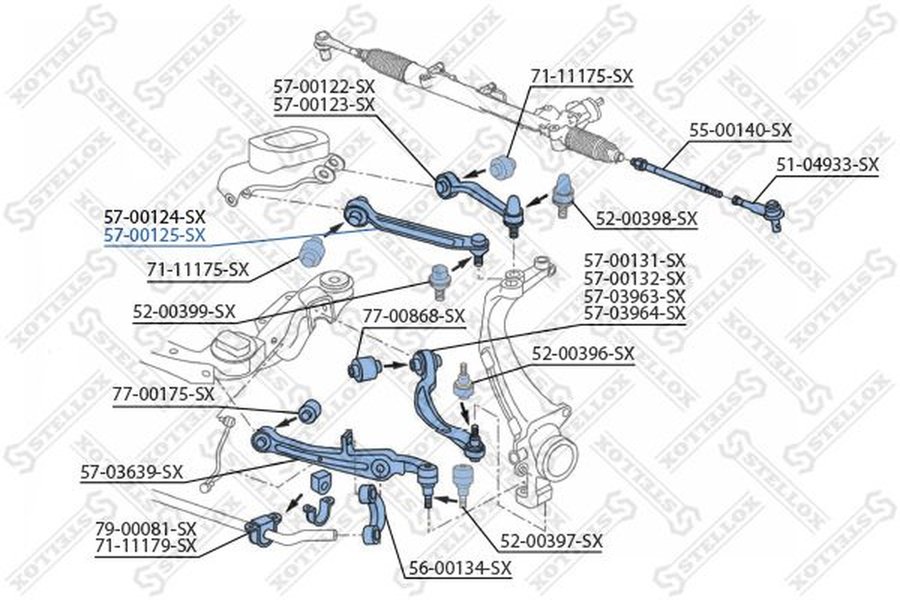 Stellox рычаг подвески 57-00125-SX купить,NaN