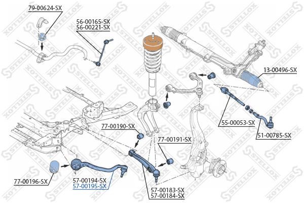 Stellox рычаг подвески 57-00195-SX купить,NaN