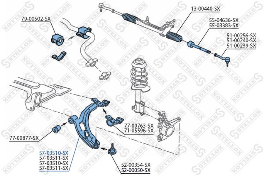 Stellox рычаг подвески 57-03510-SX