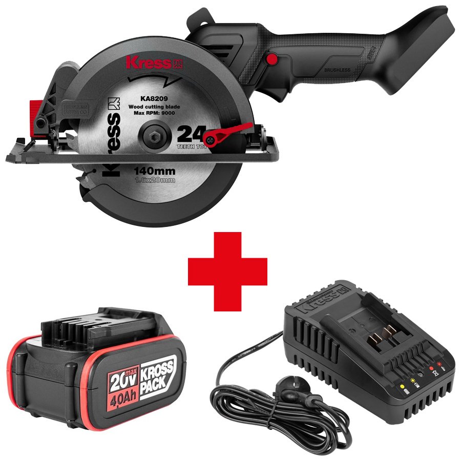 Дисковая пила Kress KU519.9&#43;KPB2004&#43;KCH2006, аккумуляторная