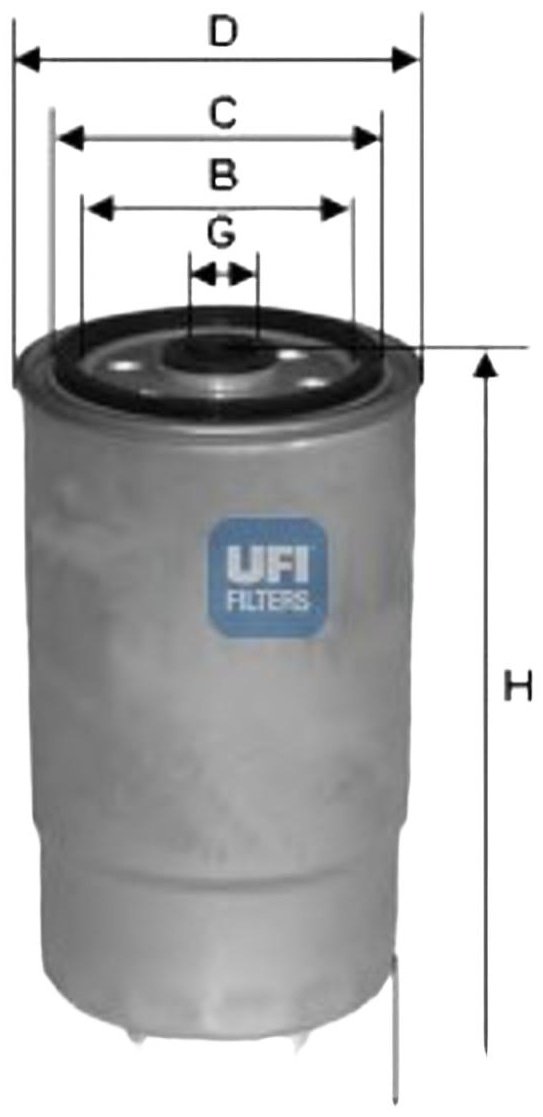 UFI топливный фильтр 24H2O01