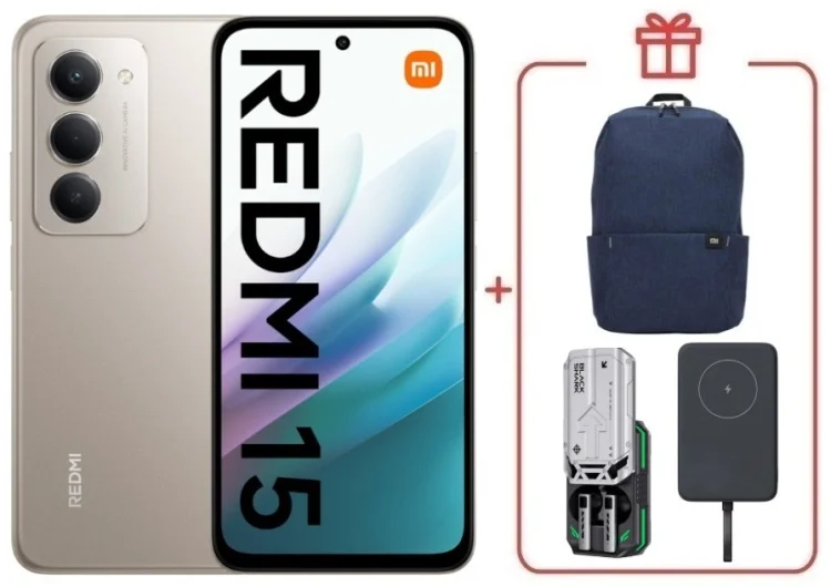 Смартфон Redmi 15 8 ГБ/256 ГБ серый + подарок