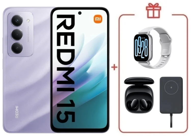 Смартфон Redmi 15 8 ГБ/256 ГБ фиолетовый + подарок купить,NaN