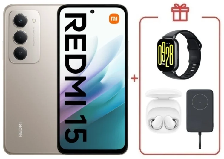 Смартфон Redmi 15 8 ГБ/256 ГБ серый + подарок купить,NaN