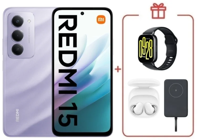 Смартфон Redmi 15 8 ГБ/256 ГБ фиолетовый + подарок купить,NaN