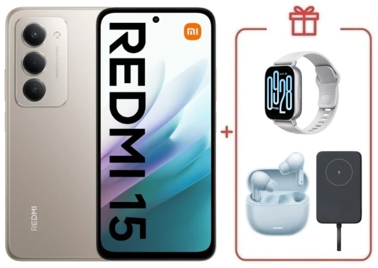 Смартфон Redmi 15 8 ГБ/256 ГБ серый + подарок купить,NaN