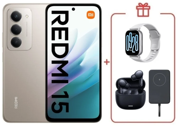 Смартфон Redmi 15 8 ГБ/256 ГБ серый + подарок купить,NaN