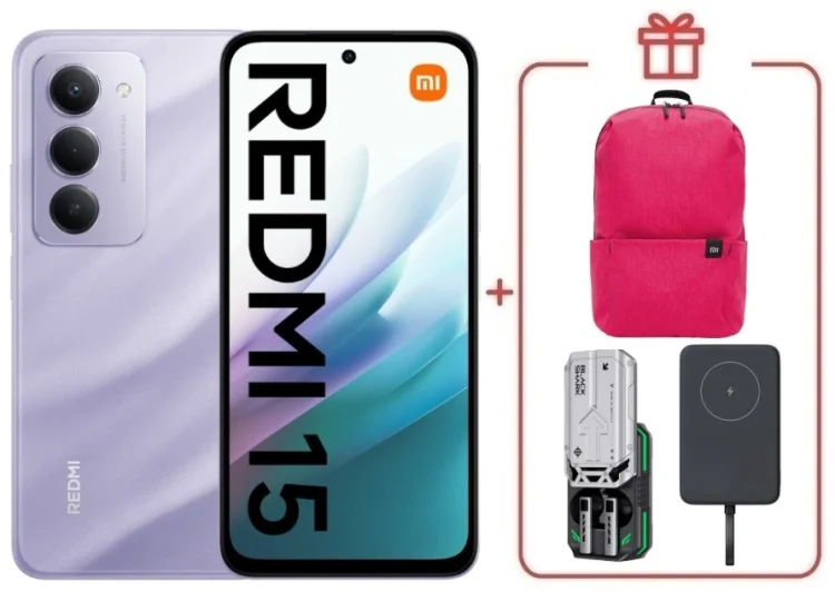Смартфон Redmi 15 8 ГБ/256 ГБ фиолетовый + подарок купить,NaN