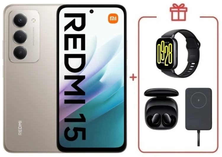 Смартфон Redmi 15 8 ГБ/256 ГБ серый + подарок купить,NaN