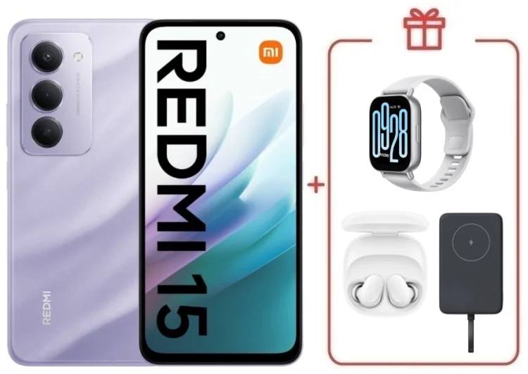 Смартфон Redmi 15 8 ГБ/256 ГБ фиолетовый + подарок купить,NaN