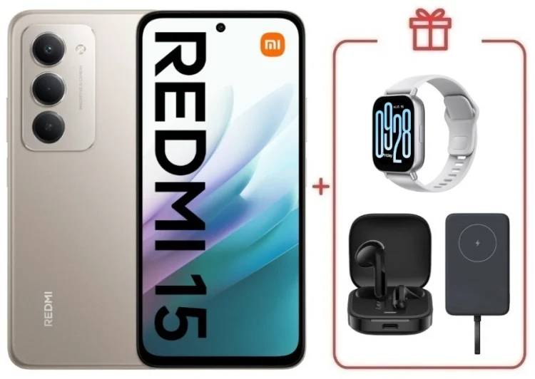 Смартфон Redmi 15 8 ГБ/256 ГБ серый + подарок купить,NaN