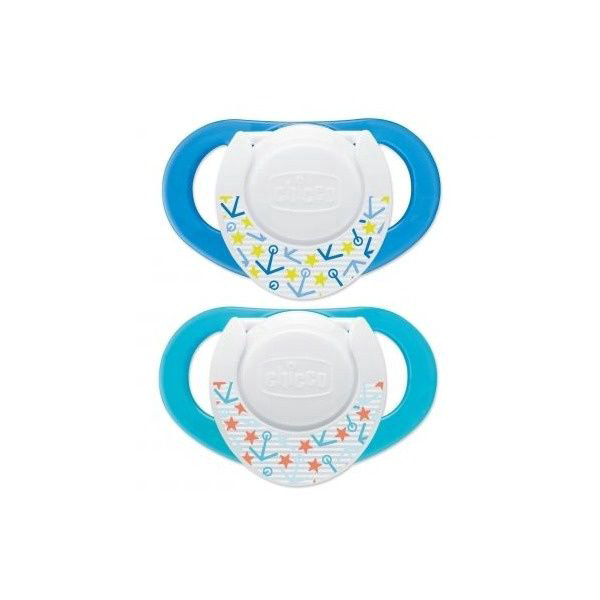 Пустышка Chicco Physioring 00074822210000 6+ 2 шт синяя купить,NaN