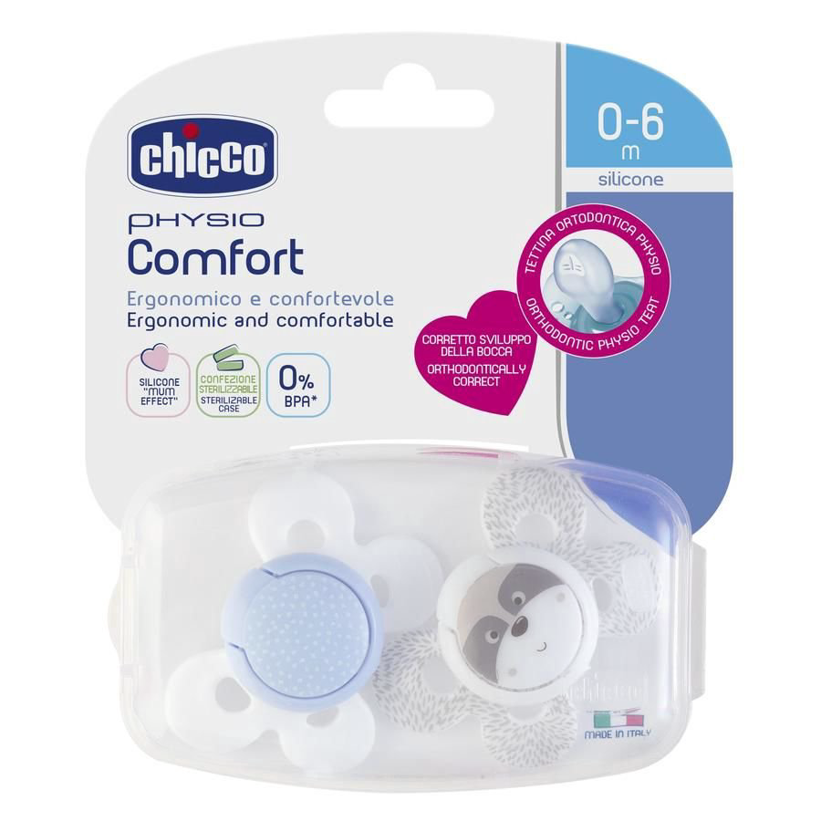 Пустышка Chicco Comfort Boy 0м+ 2 шт голубая 	 купить,NaN