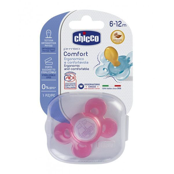 Пустышка Chicco Comfort Girl 6-12м розовая купить,NaN