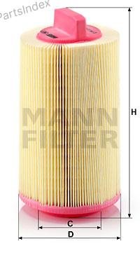 MANN FILTER Фильтр Воздушный C14114 купить,NaN