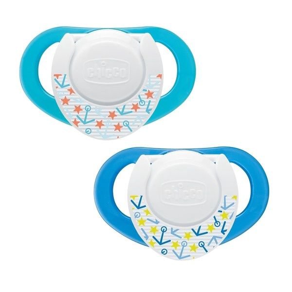 Пустышка Chicco Physio Compact 00074823210000 6м+ 2 шт голубая купить,NaN
