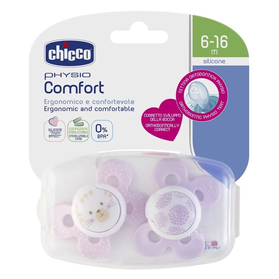 Пустышка Chicco Comfort Girl 00074933110000 6м+ 2 шт розовая 	