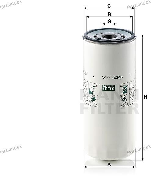 MANN FILTER Фильтр Масляный Двигателя W1110236 купить,NaN