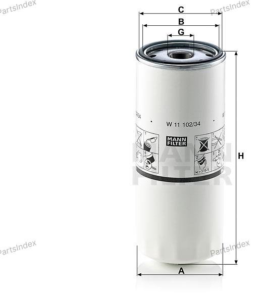 MANN FILTER Фильтр Масляный Двигателя W1110234 купить,NaN