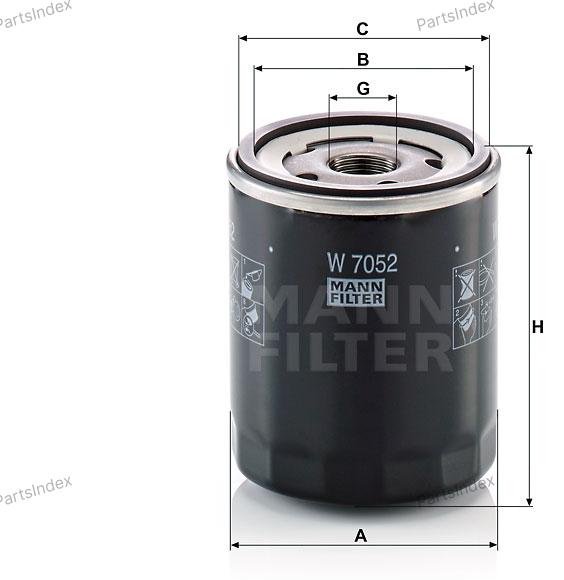MANN FILTER Фильтр Масляный Двигателя W7052 купить,NaN