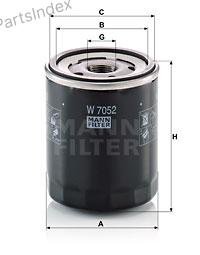 MANN FILTER Фильтр Масляный Двигателя W7052 купить,NaN