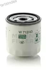 MANN FILTER Фильтр Масляный Двигателя W712/43 купить,NaN