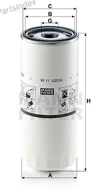 MANN FILTER Фильтр Масляный Двигателя W1110234 купить,NaN