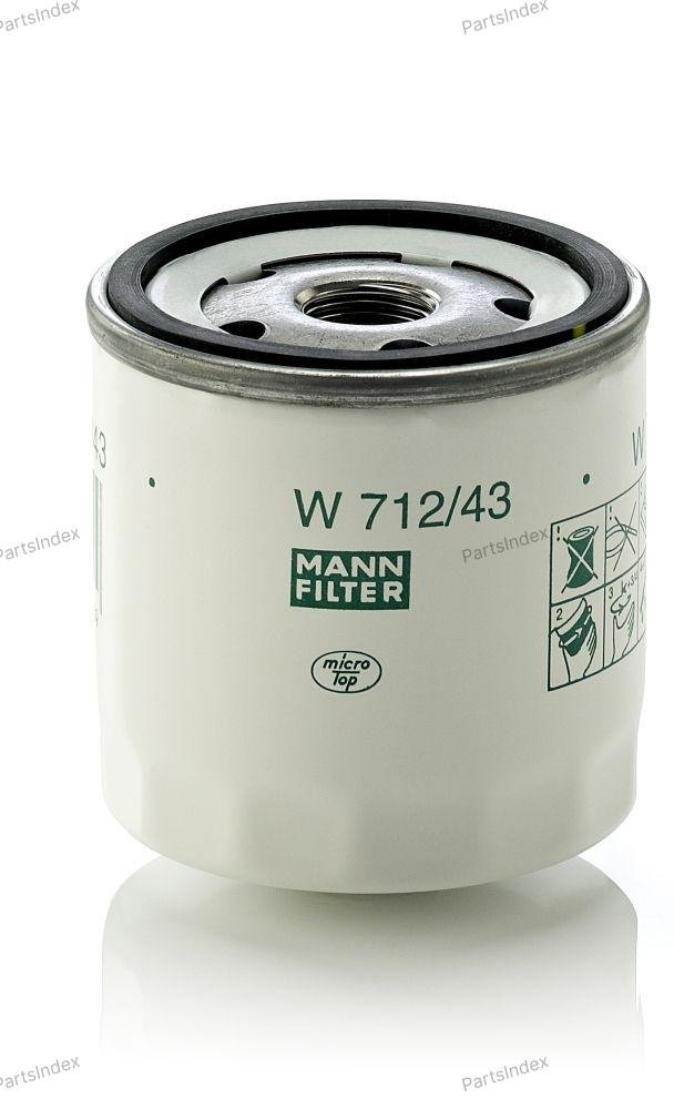 MANN FILTER Фильтр Масляный Двигателя W712/43 купить,NaN
