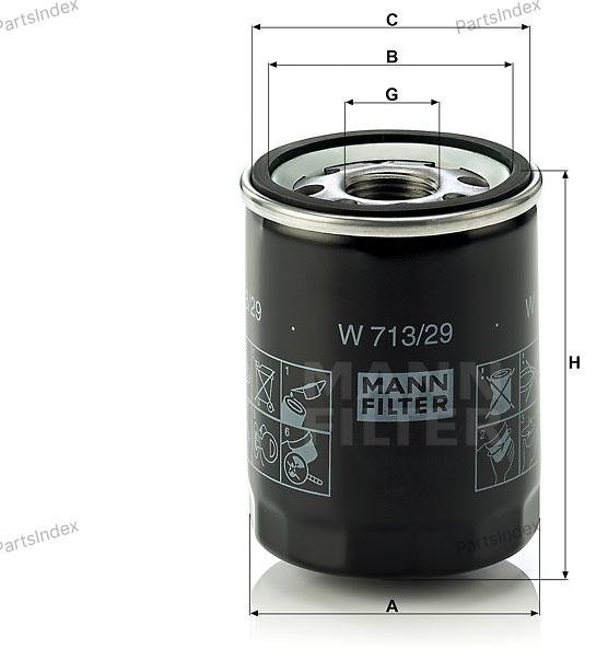 MANN FILTER Фильтр Масляный Двигателя W713/29 - ForteMarket MANN FILTER Фильтр Масляный Двигателя W713/29 купить,NaN