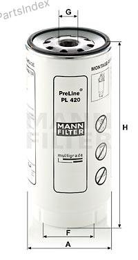 MANN FILTER Фильтр Топливный PL420X купить,NaN