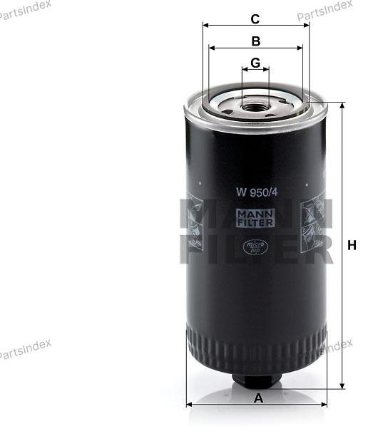 MANN FILTER Фильтр Масляный Двигателя W9504 купить,NaN