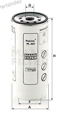 MANN FILTER Фильтр Топливный PL420X купить,NaN