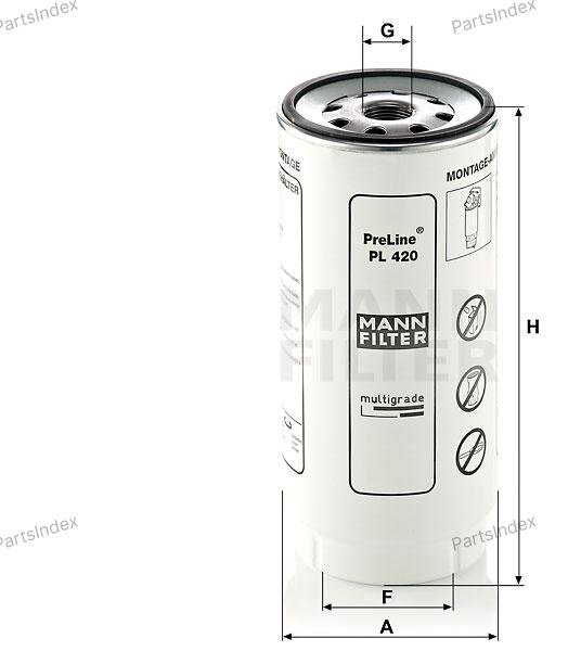 MANN FILTER Фильтр Топливный PL420X купить,NaN