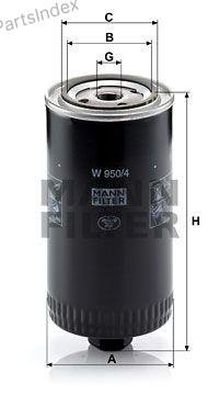 MANN FILTER Фильтр Масляный Двигателя W9504 купить,NaN