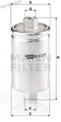 MANN FILTER Фильтр Топливный WK6125 купить,NaN
