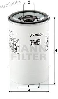 MANN FILTER Фильтр Топливный WK94033X купить,NaN
