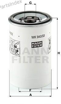 MANN FILTER Фильтр Топливный WK94033X купить,NaN