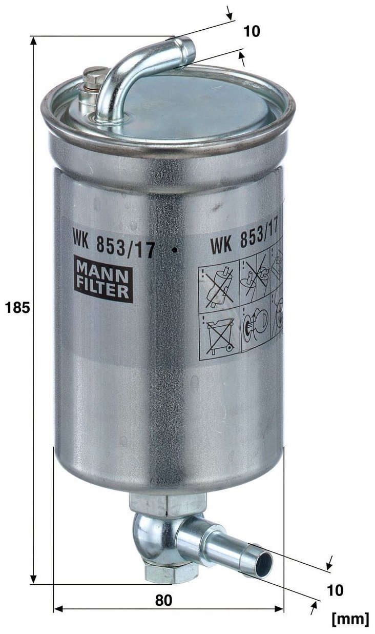 MANN-FILTER топливный фильтр WK853/17 купить,NaN
