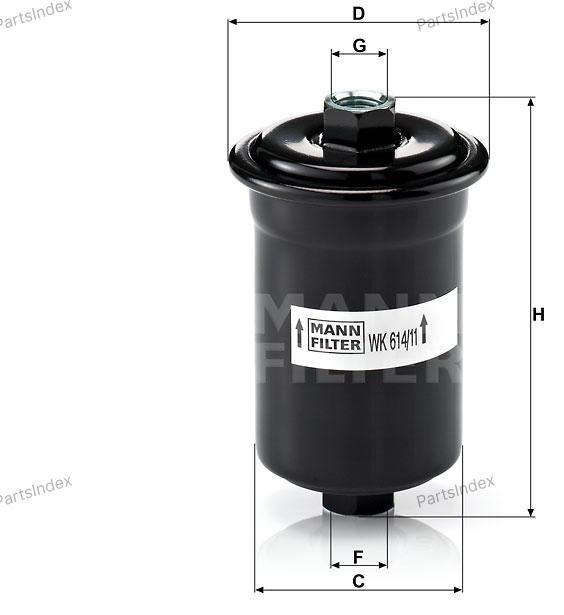 MANN FILTER Фильтр Топливный WK614/11 купить,NaN