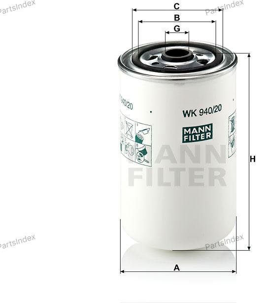 MANN FILTER Фильтр Топливный WK94020 купить,NaN