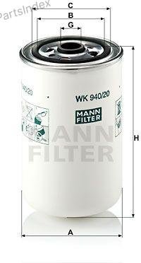 MANN FILTER Фильтр Топливный WK94020 купить,NaN