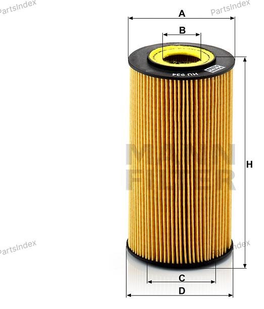 MANN FILTER Фильтр Масляный Двигателя HU934x купить,NaN