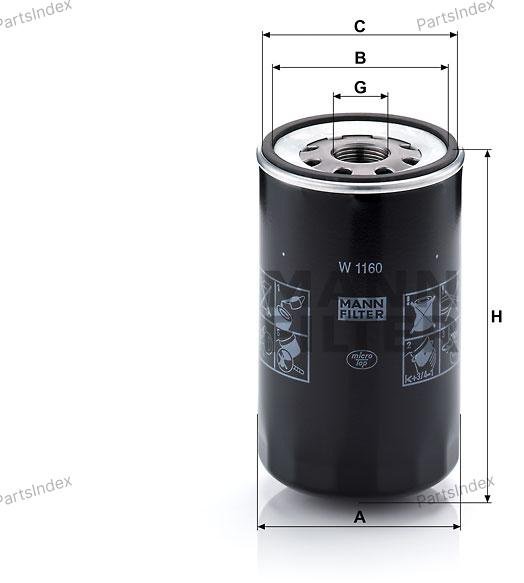 MANN FILTER Фильтр Масляный Двигателя W1160 - ForteMarket MANN FILTER Фильтр Масляный Двигателя W1160 купить,NaN