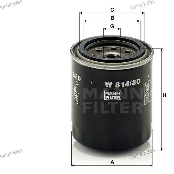 MANN FILTER Фильтр Масляный Двигателя W81480 купить,NaN