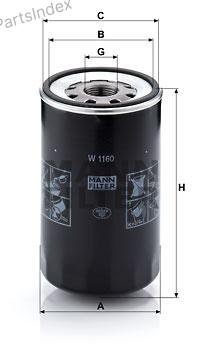 MANN FILTER Фильтр Масляный Двигателя W1160 - ForteMarket MANN FILTER Фильтр Масляный Двигателя W1160 купить,NaN