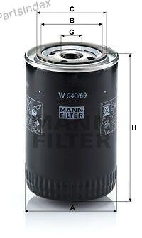 MANN FILTER Фильтр Масляный Двигателя W94069 купить,NaN