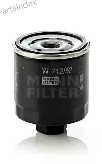MANN FILTER Фильтр Масляный Двигателя W71252 купить,NaN
