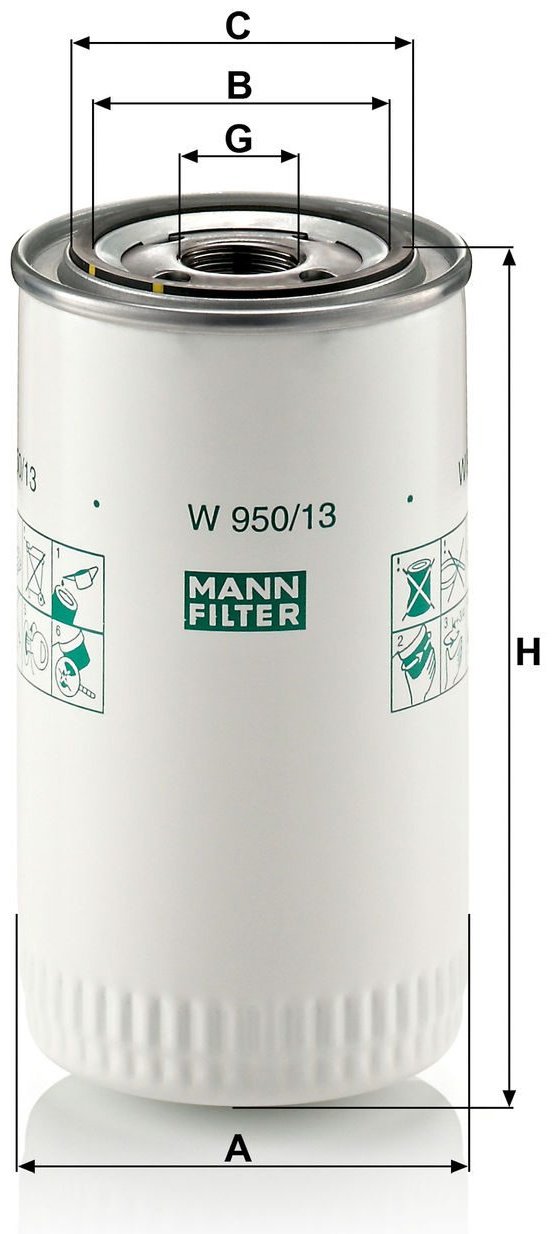 MANN-FILTER масляный фильтр W 950/13 купить,NaN