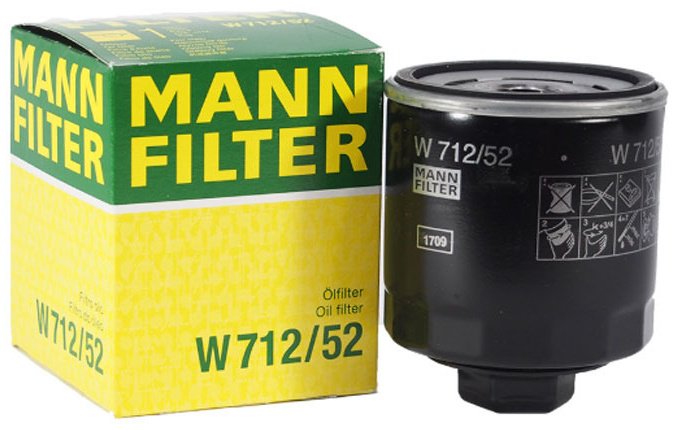 MANN-FILTER масляный фильтр W712/52 купить,NaN